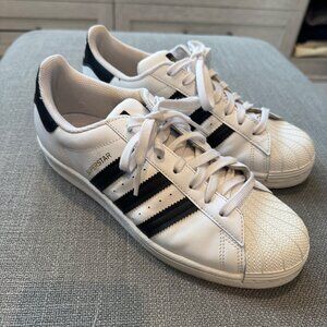 Adidas Superstar Black Stripes Sneakers Size 9 WOMENS